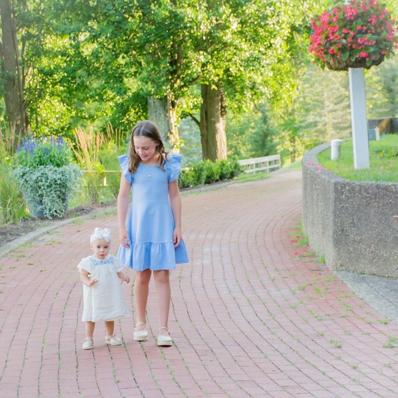 Janie and Jack gorgeous light blue ponte knit dress - Picture 4 of 4